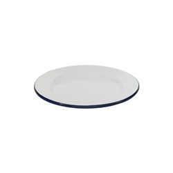 Enamel Side Plate White/Navy 210x15mm Bakemaster