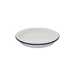 Enamel Side Plate White/Navy 190x30mm Bakemaster