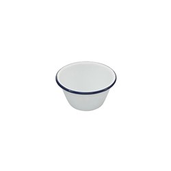 Enamel Pudding Bowl White/Navy 135x65mm Bakemaster