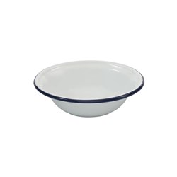 Enamel Cereal Bowl White/Navy 165x45mm Bakemaster