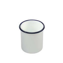 Enamel Utensil Holder White/Navy 135x140mm Bakemaster