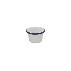 Enamel Sauce Bowl White/Navy 70x45mm Bakemaster
