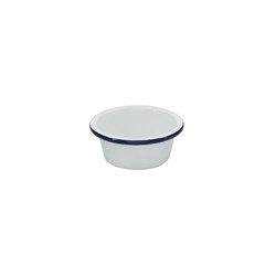 Enamel Sauce Bowl White/Navy 80x35mm Bakemaster