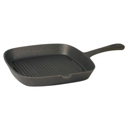 Frypan Skillet 232X236mm Ribbed Cast Iron