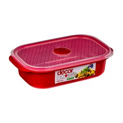 Microsafe Container With Lid Red 900ml Decor