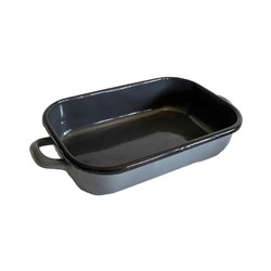 Enamelware Induction Baking Dish With Handles Grey 2.2L 340x185x65mm Urban Style