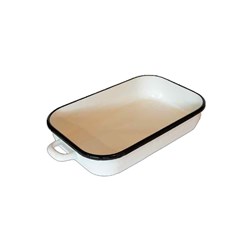 Enamelware Induction Baking Dish With Handles White 4.8L 460x250x72mm Urban Style