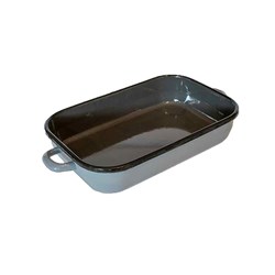 Enamelware Induction Baking Dish With Handles Grey 6L 490x280x77mm Urban Style