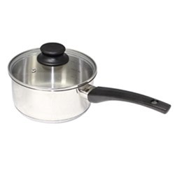 Saucepan 18Cm / 1.7Lt S/S W/- Glass Lid (6) Connoisseur