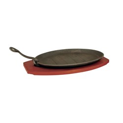 Sizzle Plate & Base 290X180mm Cast Iron Grey H/Stone (12)
