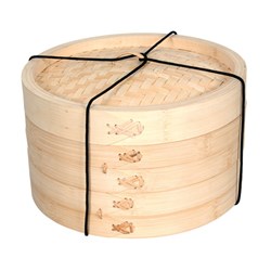 Bamboo Steamer 2 Tier W/Lid 200Mm Natural (4)