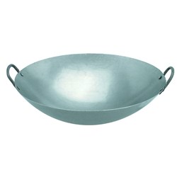 Wok Iron 400Mm Rnd Bottom 2 Hdls
