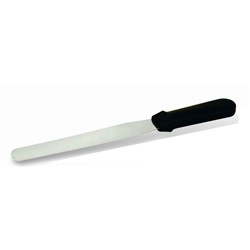 Spatula 200mm Straight S/S Blk Plastic Hdl