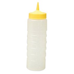 Squeeze Sauce Bottle 750Ml Wide Mouth Yellow Cap (12)