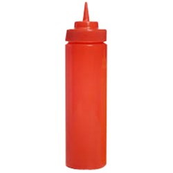 Squeeze Sauce Bottle 480Ml Red Wide Mouth (24)