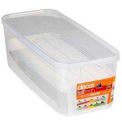 Tellfresh Long Oblong Plastic Storer With Rack 5L Decor