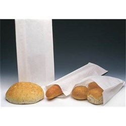 Paper Bread Bag Ex.Lge White 500/Pkt 405X197x105mm