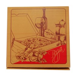 Gourmet Printed Pizza Box Brown 13" 330mm Capri