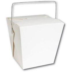 Food Pail White 32Oz 954Ml 50/Pkt (9) Square Base & Hndl