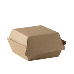 GO Burger Box Kraft Nrown Extra Large 110x116x86mm Detpak