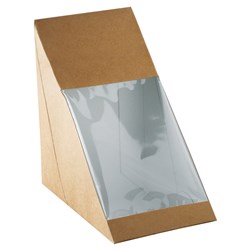 Eco Window Sandwich Wedge Kraft Brown 121x75x121mm Detpak