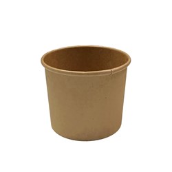 Round Food Container Kraft Brown 98x81x70mm 355ml