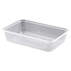 Plastic Rectangle Container Clear 500ml Essentials Collection