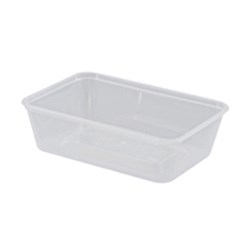 Plastic Rectangle Container Clear 650ml Essentials Collection