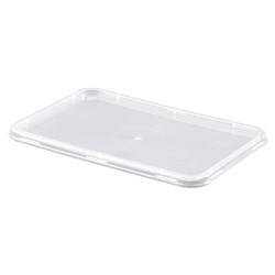 Plastic Rectangle Container Lid Clear Suits 500/1000ml Essentials Collection