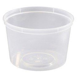 Plastic Round Container Clear 500ml Essentials Collection