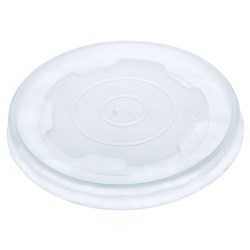 Pet Paper Tub/ Bowl Flat Holed Lid Clear Suits 355/473ml Detpak