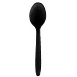 Plastic Teaspoon Blk 100/Pkt (40)