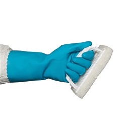 Silverlined Rubber Gloves Blue Size 8.5 Medium Bastion