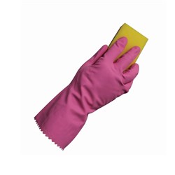 Silverlined Rubber Gloves Pink Size 7.5 Small Bastion