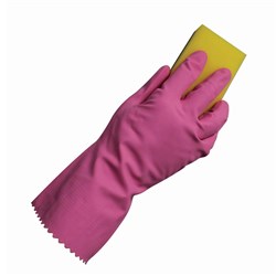 Silverlined Rubber Gloves Pink Size 10.5 Extra Large Bastion