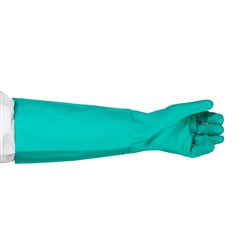 Nitrile Safety Gloves Green Large 
