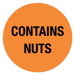Food Advisory Label Contains Nuts 24Mm Round 1000/Roll