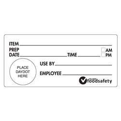 Shelf Life Label 102X47mm Dissolvable 500/Roll Fildes Food Safety