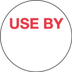 Label Use By 24Mm Round Removable 1000/Roll