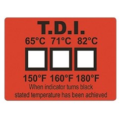 Labels Dishwasher Temperature 50/Pkt 3 Level Colour Change