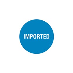 Round Seafood Imported Food Advisory Label 24mm Fildes Food Safety