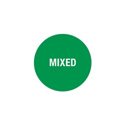 Round Seafood Mixed Origin Food Advisory Label 24mm Fildes Food Safety
