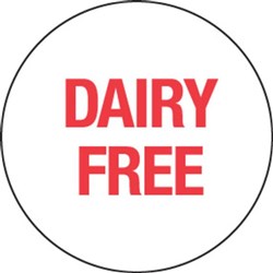 Food Advisory Label Diary Free 24Mm Round 1000/Roll Removable