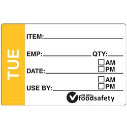 Duralabel Prep 49X76mm Tuesday 250/Roll