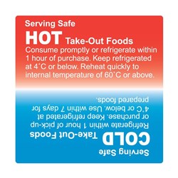 Hot / Cold Serving Safe Label 500/Roll Fildes Food Safety