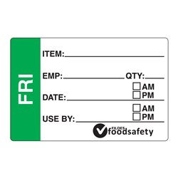 Label Prep Removable 49x75mm Friday 250/Roll Fildes Food Safety