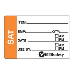 Label Prep Removable 49x75mm Saturday 250/Roll Fildes Food Safety