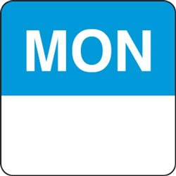 Label Day Of Week Monday 75Mm Square Removable 500/Roll