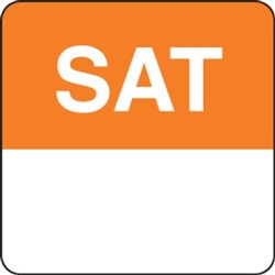 Label Day Of Week Saturday 75Mm Square Removable 500/Roll