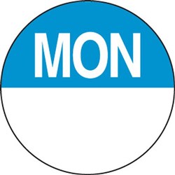 Label Day Of Week Monday 24Mm Circle Dissolvable 1000/R